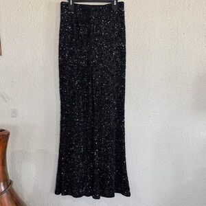 Express Black Sequin Flare Leg Pants